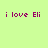 Four square display identical pixelated text 'i love Eli' in magenta on distinct solid backgrounds
