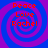 Four identical spiral patterns with blue and purple concentric rings, each containing red text reading Peace Love Rachel.