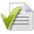 Green checkmark overlaid on a white document with gray lines, set against a light gray background.
