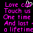 Pixelated text in bright pink on black background with a white heart symbol overlaying the word 'can'.