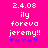 Pixelated text on bright pink background with purple stars, showing version number and name in white pixel font.