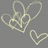 Pixelated light gray heart shapes on a solid dark gray background, with one smaller heart positioned below and to the right of three larger overlapping hearts.
