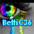 Pixelated icon features a rainbow-colored circular object with a green stem, a yellow-orange bird-like figure, and blue text reading "Bett C36" on a gray background.