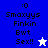 Pixelated text and star symbols on blue and white backgrounds with animated star color changes.
