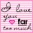 Pixelated icon with pink striped background, handwritten text fragments, and a central pixel heart symbol.