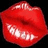 Red lips with white teeth on black background, yellow text "I", "LOVE", and "JOZEF<3333" on bright pink background.
