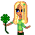 Pixel art contact sheet showing four frames of an animated St. Patrick's Day-themed buddy icon with a cartoon character, shamrock, and text elements.