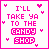 A static contact sheet of two animated frames showing a pixel art candy shop text icon with pink and white color scheme, surrounded by small heart symbols.