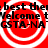 Red background with white concentric circles and repeated black text reading 'best the', 'Welcome t', 'GSTA-NA' in a pattern