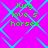 Bright pink background with cyan diamond-shaped pattern; green pixelated text 'lucy love s horses' repeated in four quadrants