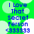 Green background with light green circles, blue text reading "I Love That Secret Person" and six heart symbols below.