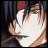 Anime-style character with dark hair and red headband, hand near face, next to pixelated text on black background.