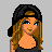 Pixel art contact sheet showing a female character in various poses with text elements on gray background