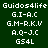 Pixelated text displays 'Guidos4life' followed by 'G.I-A.C', 'G.M-R.K.V', 'A.Q-J.C', and 'GS4L' on a green background with two distinct shades.