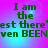 Pixelated green text on a pink-to-blue gradient background arranged in four quadrants with repeated phrases.