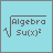 A 5x5 contact sheet of animated frames showing a light blue square icon with "Algebra Su(x)²" text and a yellow root symbol that changes from gray to bright yellow across frames.