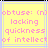 Yellow background with pink pixelated text reading 'obtuse: (n) lacking quickness of intellect' in a