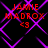 Red text 'JAMIE MADROX' and '<3' over purple diamond lattice on black background with visible pixelation.