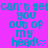 Pixelated cyan text on bright pink background reads "can't get you out of my head!" with a small heart symbol at the end.