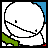 Animated contact sheet of a pixel art character transforming from white to gray and then into red with yellow eyes, accompanied by text variations reading "FRIENDS FOREVER."