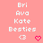 Pixelated text and symbols on a solid pink background with two identical static frames showing names, 'Besties', and heart icons.