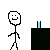 Pixel art animation of stick figures interacting with black blocks and yellow lemons, featuring text like 'think shall lemon in water!', 'SQUEEZE', 'GAHH!!', and 'LOSER.'