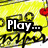 six pixelated with text overlays and symbols on colored backgrounds