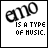 25 pixelated icons with 'emo' text and varying phrases below, some displaying color changes in the word 'MUSIC.'