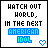Two side-by-side pixel art frames of a buddy icon with text and heart symbols, showing animation differences between the two sampled frames.