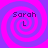 Four identical spiral patterns in purple and pink with text "Sarah L" at the center of each spiral.