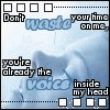 A static image shows a person's face with text overlays reading "Don't waste your time on me" and "you're already the inside my head" against a light blue background.