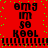 Red background with green pixel dots and black text repeating 'omg im so kool' in two vertical , separated by a horizontal line of black pixels