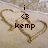 Two overlapping heart outlines on a textured beige background with pixelated text overlays in dark brown.