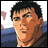 A pixelated contact sheet showing two frames of an animated AIM buddy icon featuring a character from Berserk with text reading "Anime IM" and "COM" on the right side.