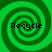 Four identical green spiral patterns arranged in a , each containing the word 'Recycle' in black pixelated text