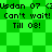 Green pixelated background with repeated text 'Usdan 07', 'Can't wait!', and 'Till 08!' in black block letters across two identical horizontal sections.
