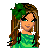 A 48x48 pixel animated contact sheet showing four distinct frames of a St. Patrick's Day-themed cartoon character with green attire, text, and a kiss mark icon.