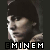 A contact sheet of 13 animated frames showing a pixelated black-and-white image of Eminem with the text "EMINEM" below each frame, arranged in a 4x4 grid on a gray background.