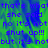 Pixelated text repeats across a green and blue background with a gray rectangle on the right.
