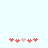 Two horizontal of five red and pink heart-shaped icons on a light blue background, with the third icon in each being a lighter pink shade