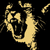 Yellow cartoon tiger head with open mouth and whiskers on black background, showing slight horizontal movement across frames.
