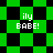 Green and black checkered background with pixelated text 'ily BABE!' in white, displayed across showing animation changes