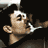 Animated sequence showing a man exhaling smoke with text 'Cinderella Man' overlaid in white and red.