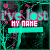 identical pixelated icons featuring a dark background with teal and pink text reading "i've lost MY NAME" over a stylized figure