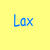 Yellow background with blue text 'Lax' and 'chick', below which is a static image of a yellow lacrosse stick on white.