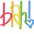 A colorful pixelated icon with rainbow-colored letters and heart shapes, featuring two different text overlays in black boxes.