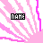 Pixelated pink and white striped background with black text boxes containing 'NAME' in all caps, arranged in a pattern