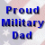 A split-screen animated contact sheet showing two frames of a buddy icon with patriotic text on the left and website branding on the right, both in pixelated style.