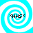 Four identical cyan and white spiral patterns arranged in a , each containing centered black text with asterisks on both sides