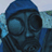 Pixelated image of a gas mask with blue head covering on left, green text 'Original Icons .com' on right.